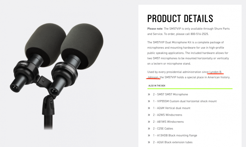 拜登就職典禮換回除特朗普以外歷代總統(tǒng)都用的 Shure SM57VIP 雙話筒，預(yù)示美國(guó)回到正軌？